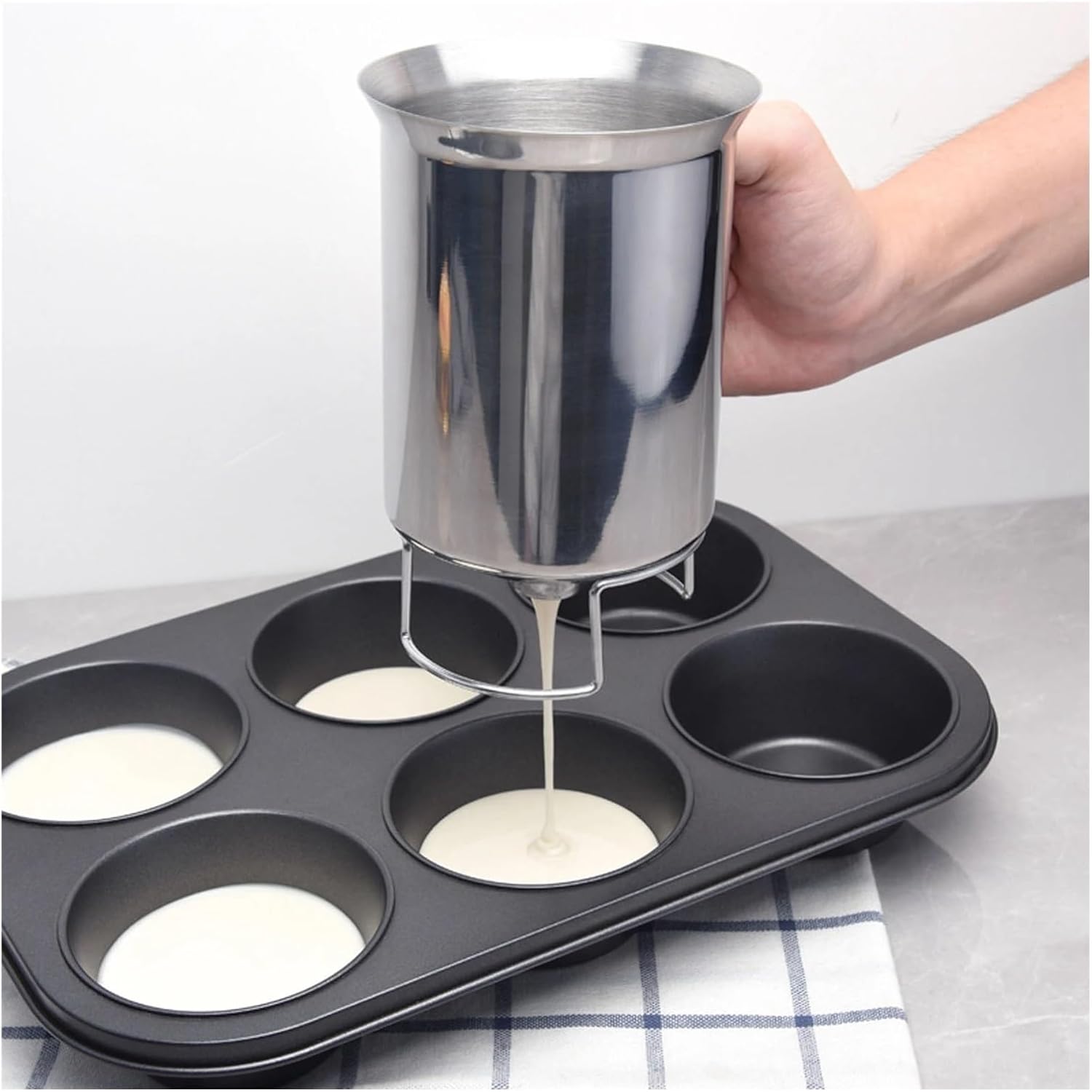 Batter Dispenser Pancake Handheld Stainless Steel Pourer For Baking Cupcakes