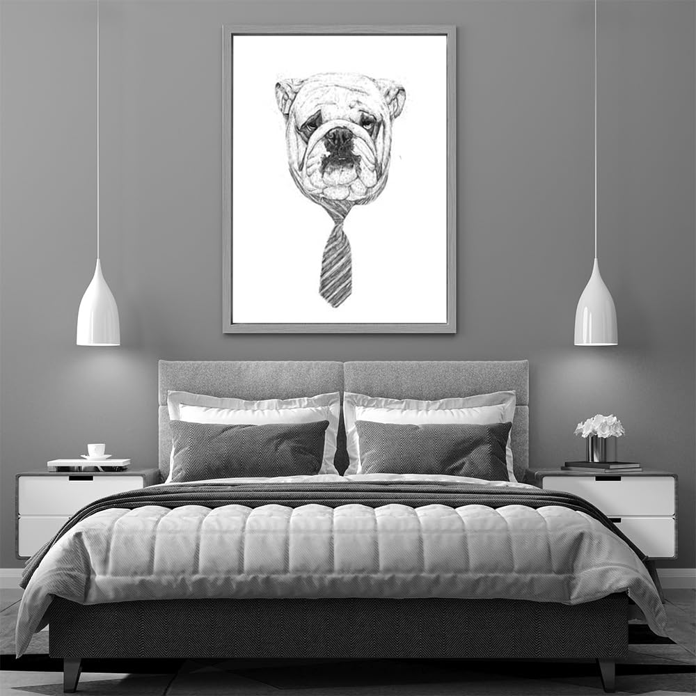 VERRE ART Printed Framed Canvas Painting for Home Decor Office Wall Studio Wall Living Room Decoration (45x60inch Wooden Floater) - Cooldog Print