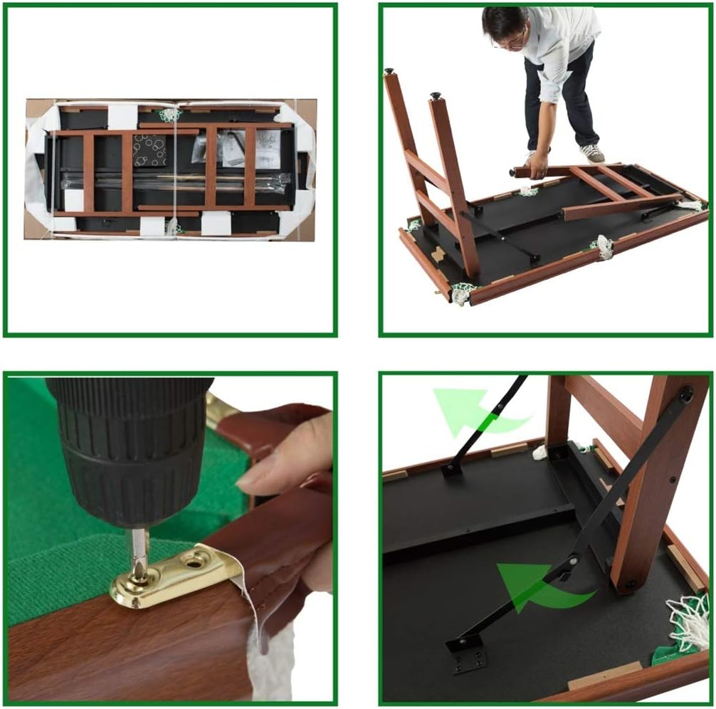 Fran_store 55'' Portable Folding Billiards Table Pool Game Table Includes Cues, Ball, Chalk, Rack, Brush for Kids : Sports & Outdoors