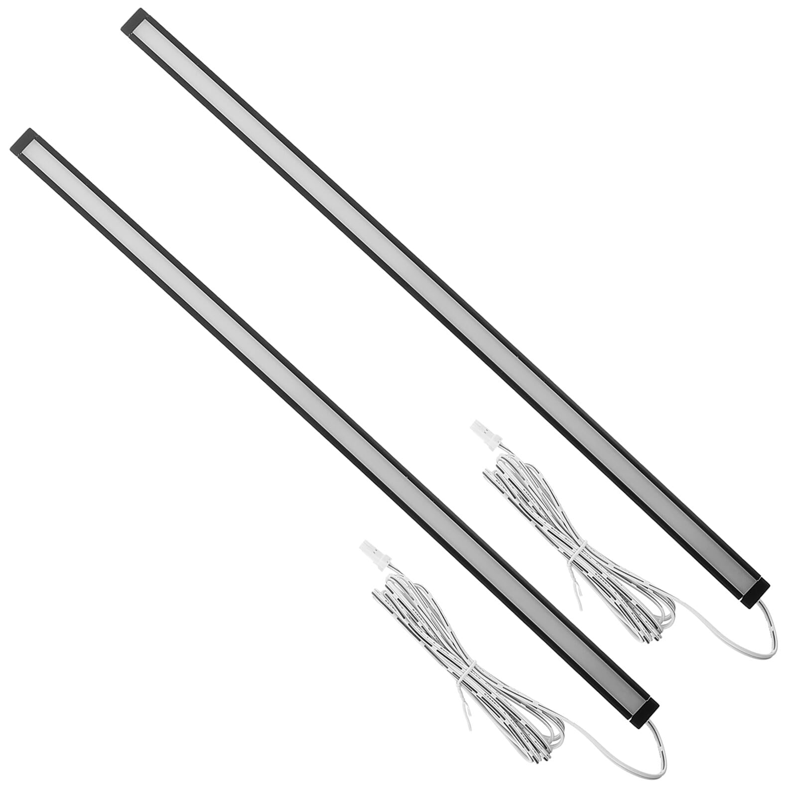 Lot de 2 Bandes LED Encastrables 40 Cm 12v Lumière Naturelle 4000k pour Éclairage sous Meuble la Cuisine et Armoire, Éclairage LED Armoires Rechargeable sans Transformateur,