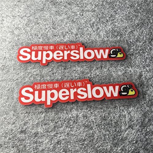 Image of Car Styling Sticker for Japanese Superslow Snail Creative Words Auto Oil Tank Window Body Vinyl Computer Case Motocross Decals (E 13x3cm red 2PCS)