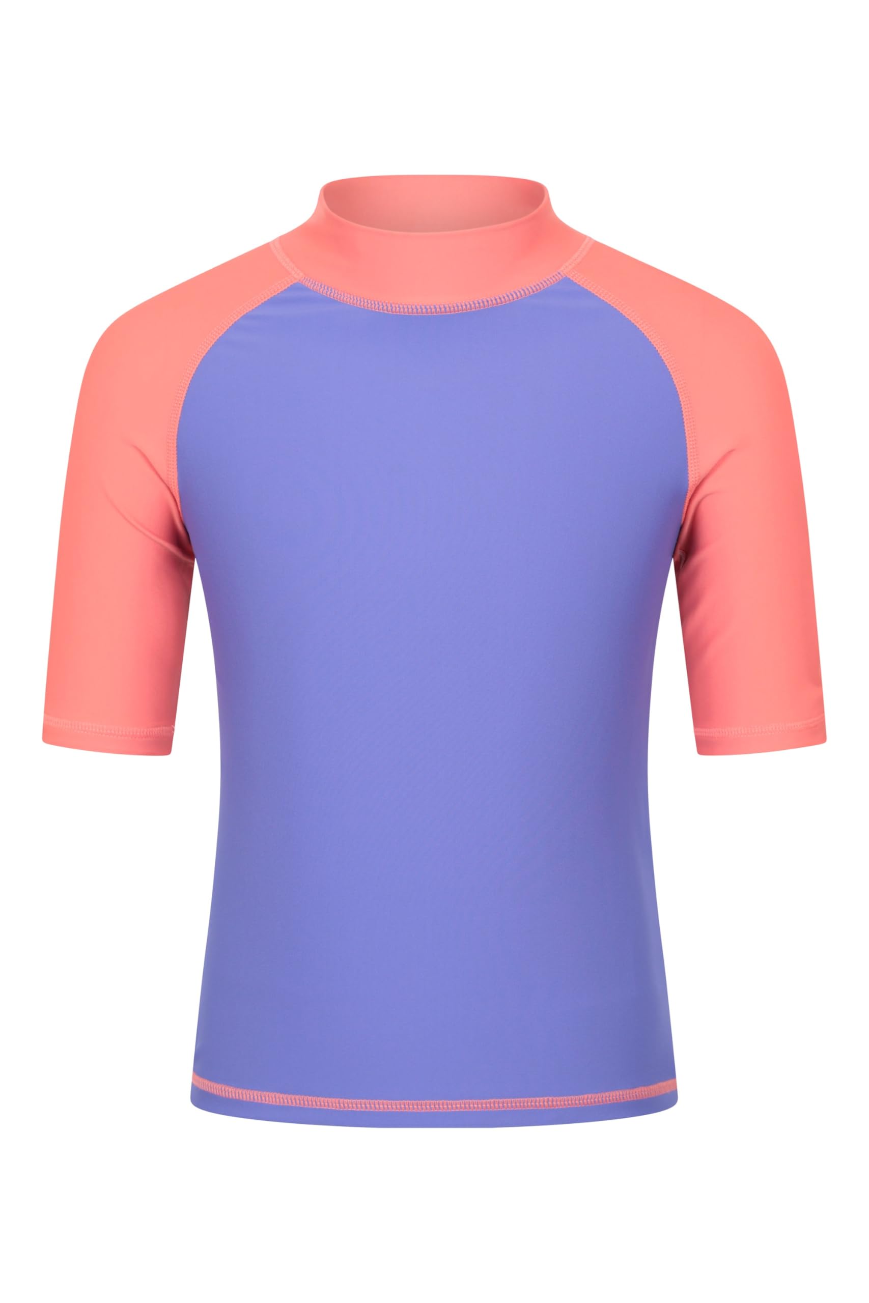 Mountain Warehouse Dark Pink (Plain) Short Sleeves Kids Rash Vest - Upf50+ Sun Protection Rash Guard, Fast Dry, Flat Seams Childrens Top - For Spring Summer, Swimming Teen Size 13 Years