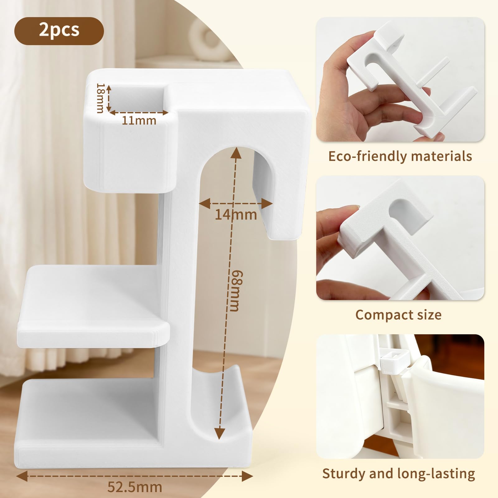 Adaptery Baby Set do Stokke Tripp Trapp - Zestaw 2 Adapterów Kompatybilnych z Krzesełkami do Tripp Trapp Wyprodukowanymi przed 2003 Rokiem, Poprzeczka 68 mm, do Codziennego Użytku z Tacką i Stolikiem