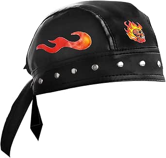 Amazon.com: Skull Flame Punk Rock Bandana Head Wrap Du Doo Do Rag Hat ...