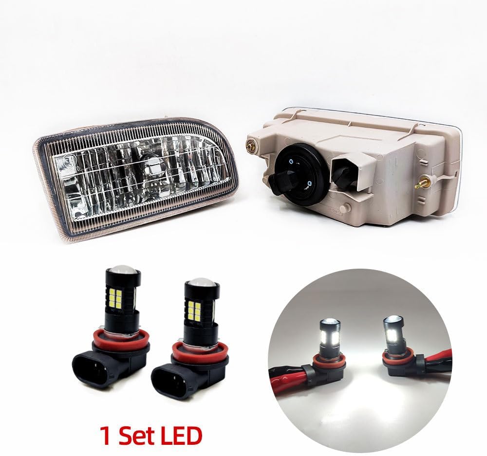 2Pcs Halogen Fog Light LED Front Bumper Light Fog Lamp for Toyota Land Cruiser 100 LC100 1998–2007-LED Pair