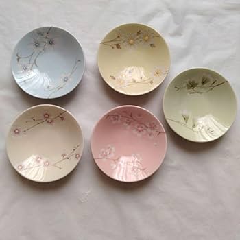 Amazon.co.jp: たち吉小皿 さやか小鉢花模様5色セット JHOHK