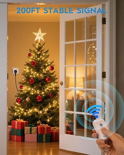 Miniatura 3 de Toma de control remoto, kit de interruptor de luz remoto inalámbrico, 15A1875W, 100 pies de largo alcance para lámparas, ventiladores, luces de