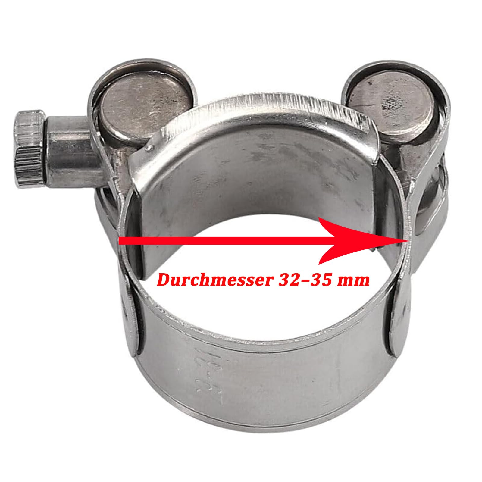 Bohaner Hose Clamps, Pack of 10, 32-35 mm, Joint Bolt Clamp, Stainless Steel, 304 Hose Clamps, Clamps, Clamping Jaw Clamps - Image 2