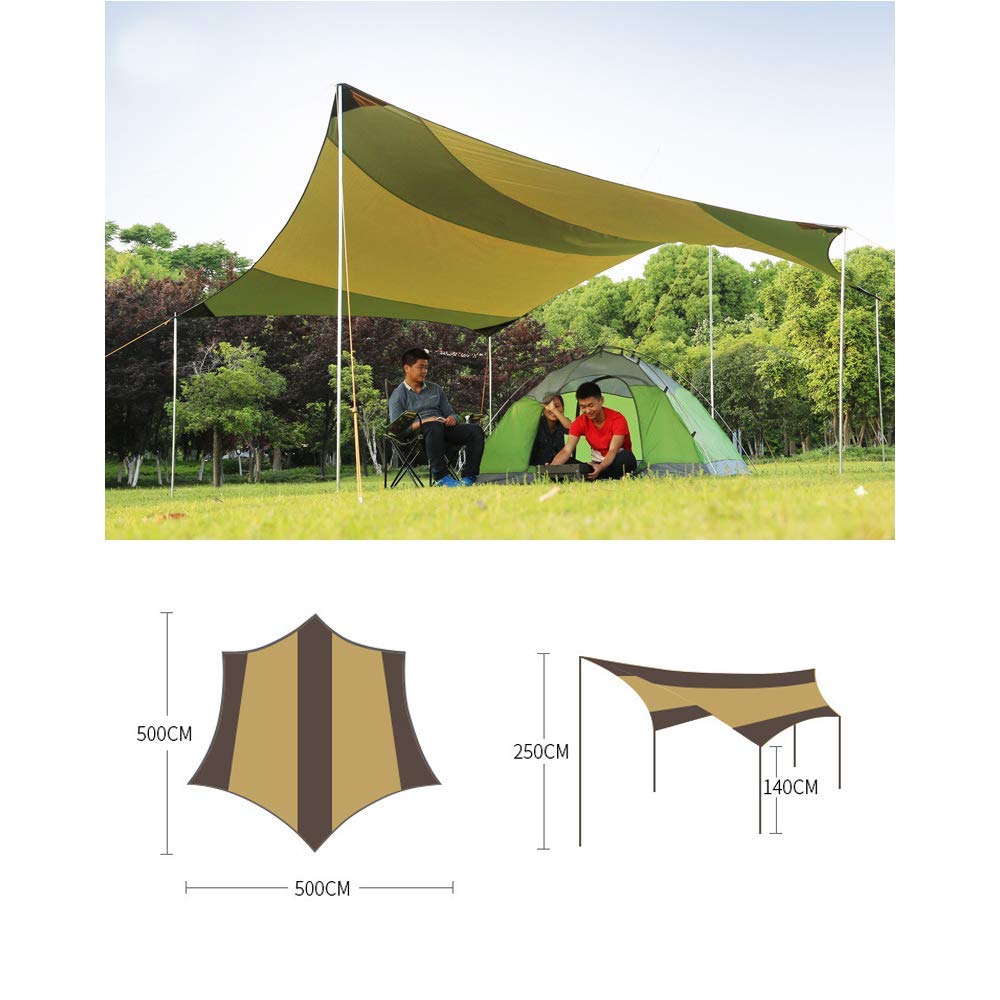 Sportzelt, abnehmbare Markise, wasserdicht, große Campingplane, UV-Schutz, Sonnenschutz für Camping, Wandern, Rucksackreisen im Freien, für 6–10 Personen