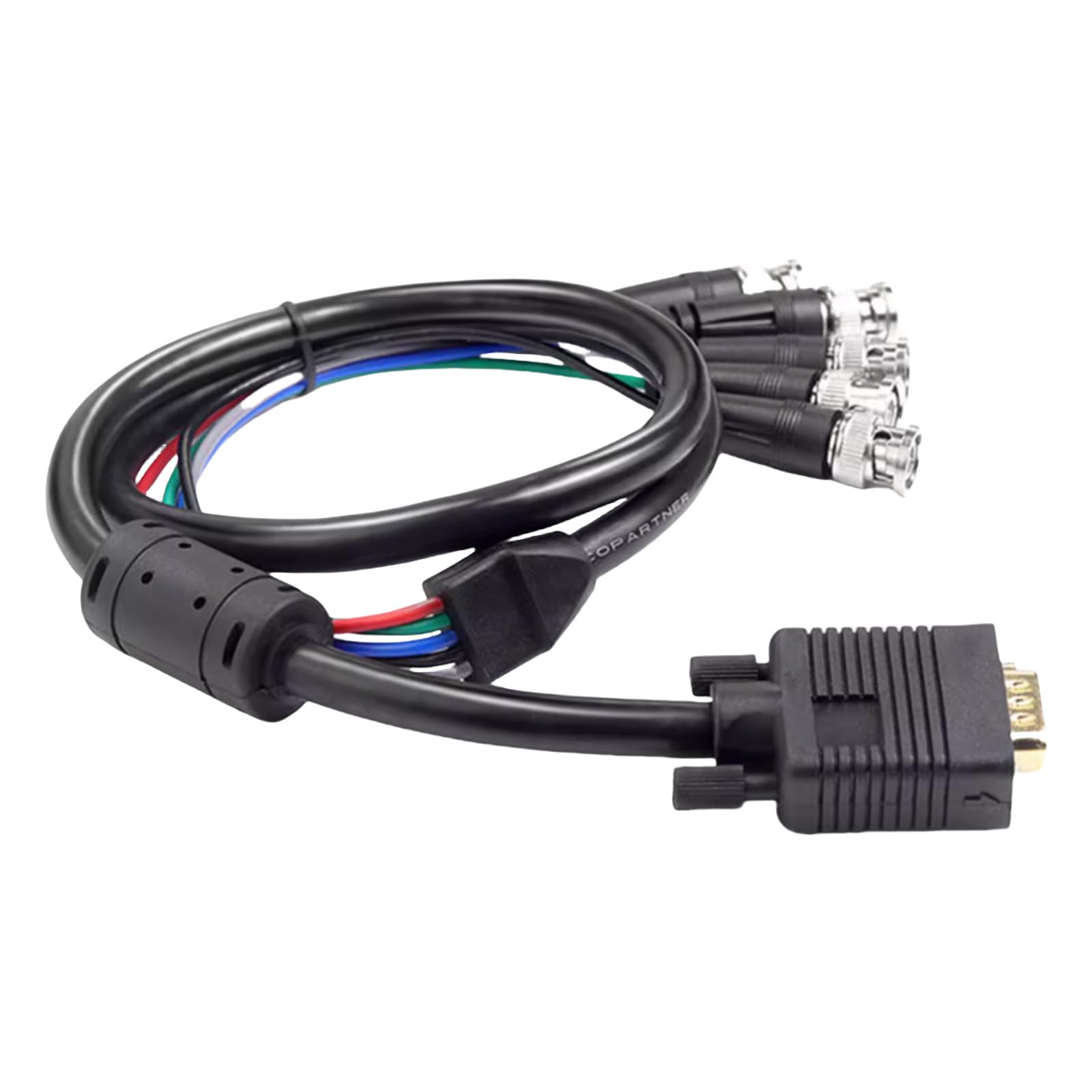 Cable de vídeo de 5 BNC RGBHV para pantalla LCD, conexión masculina bidireccional VGA