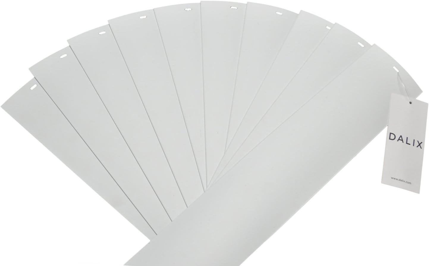 DALIX PVC Vertical Blind Replacement Slats Curved Smooth White 82.5 x 3.5 (10-Pack)
