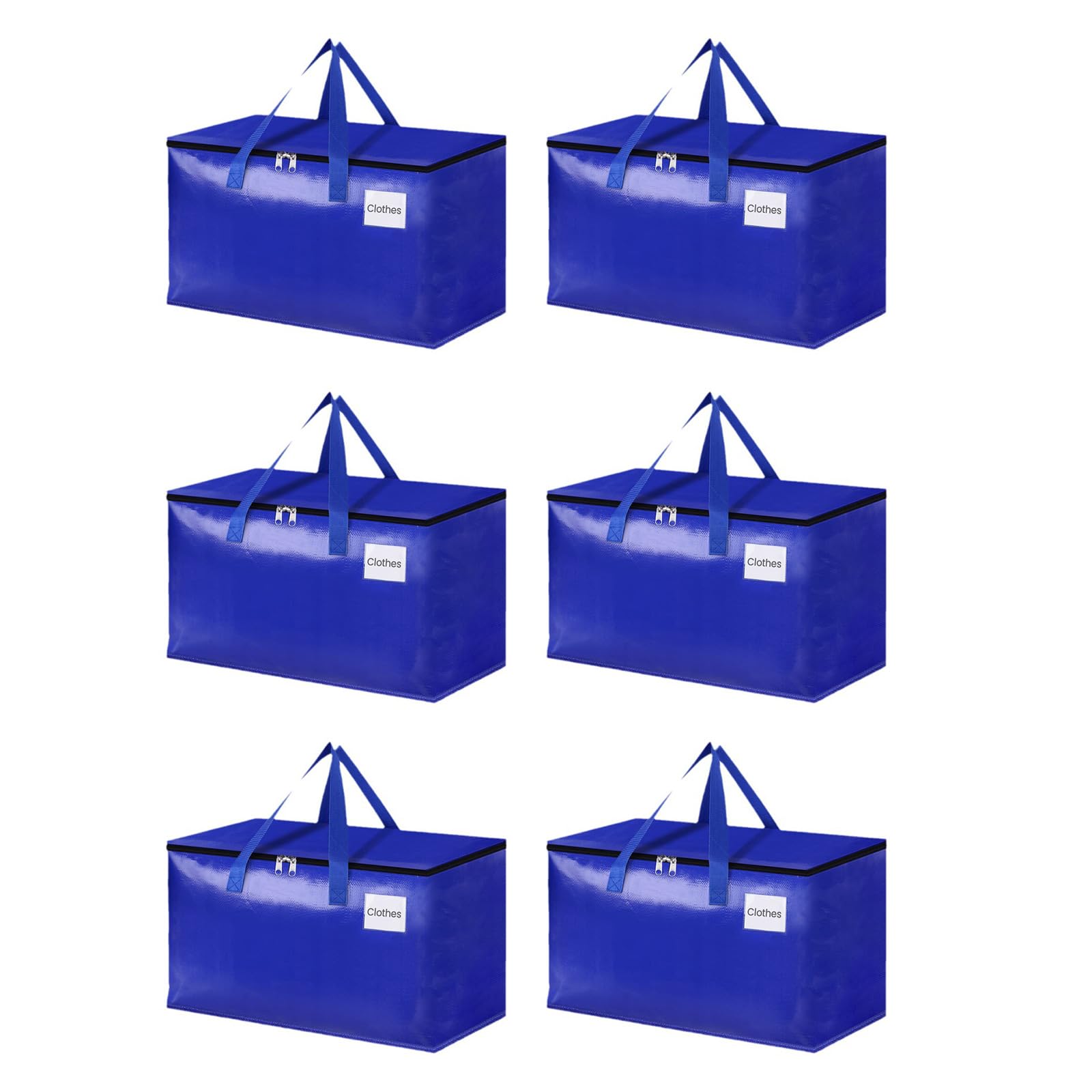 PBIYXQC Extra Large Moving Bags with Strong Zippers & Carrying Handles, Heavy Duty Storage Toted Moving Boxes for Space Saving Supplies