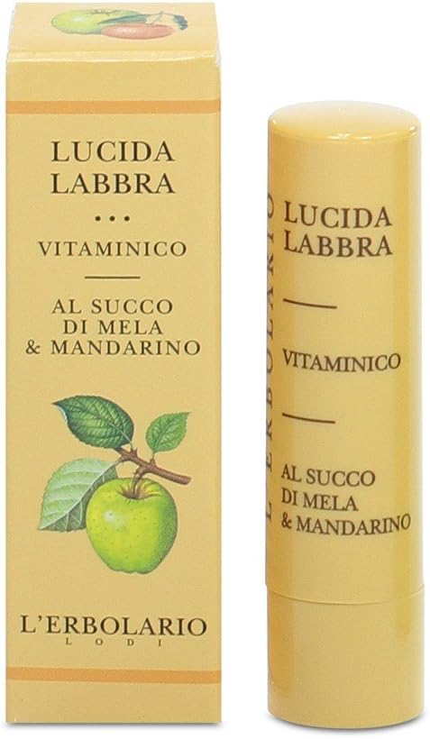 L'ErbolarioApple & Mandarin - Lip Gloss - Hydrate, Protect and Soften Lips with a light Shimmer - Cruelty Free - Dermatologically Tested - No Silicones, Parabens, or Petrolatum, 0.15 oz