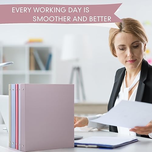 Miniatura 5 de Ctosree 10 carpetas resistentes de 3 anillos con 2 bolsillos, carpetas de tapa dura multicolor, carpetas de hojas sueltas para papel tamaño carta,