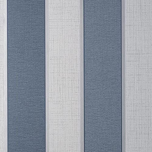 Larson Stripe Navy Silver papel de pared a rayas para decoración de interiores modernos