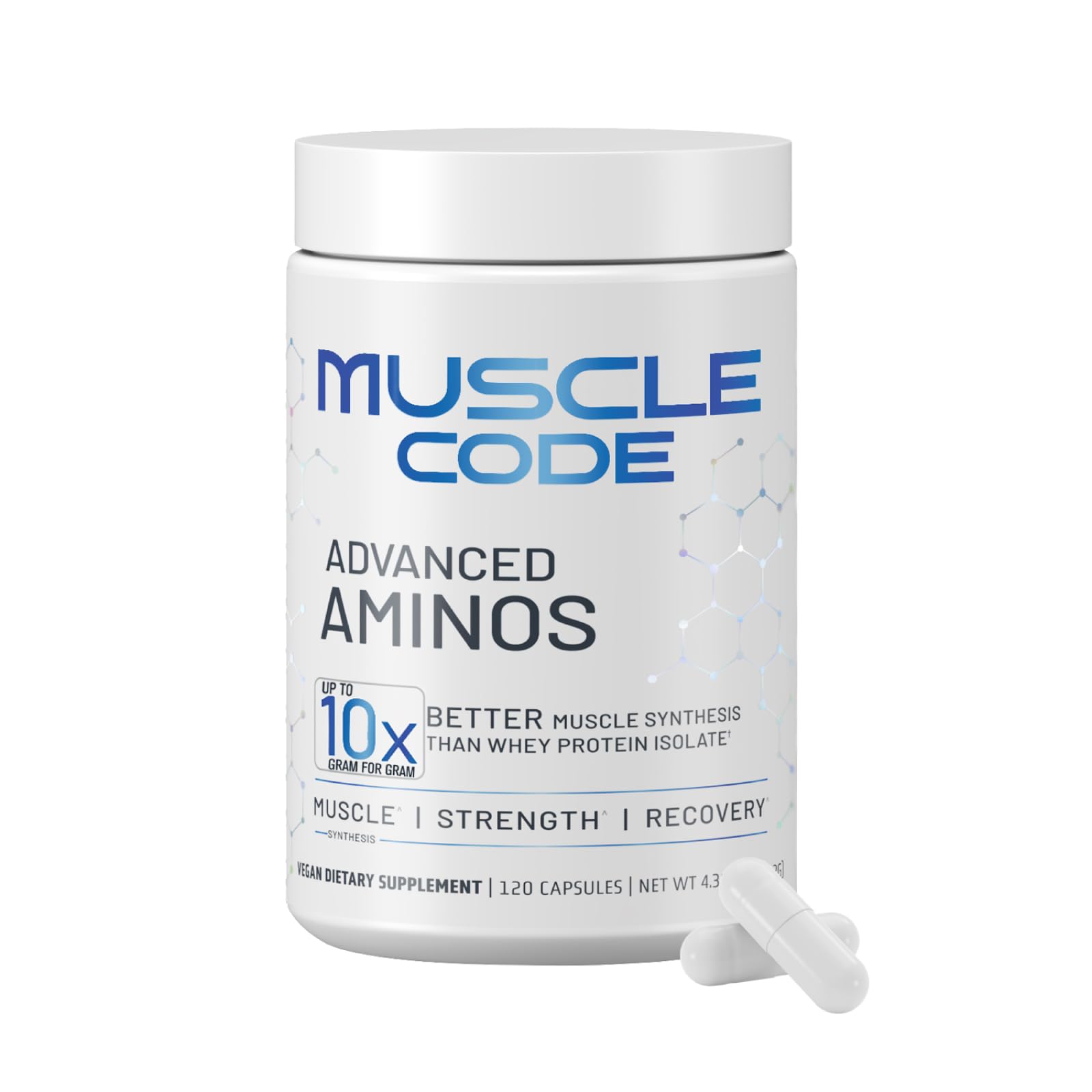 NAUTILUS Muscle Code Suplemento de Aminoácidos Essenciais com L-Arginina, 120 cápsulas