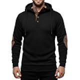 Magiftbox Men's Tactical Field Hoodie, Snap-Button Pullover Sweatshirt with Reinforced Elbows | Rugged Outdoor Mid-Layer WT01