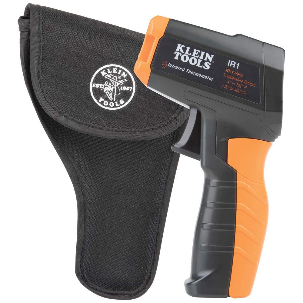 Klein Tools Termometr na podczerwień IR1, bezdotykowy cyfrowy pistolet laserowy o zakresie temperatur od -4 do 752 stopni Fahrenheita