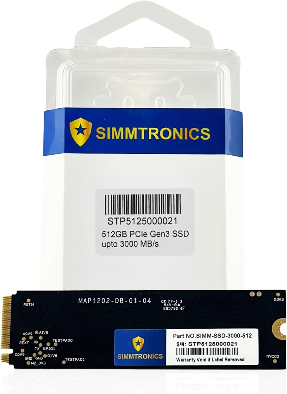Simmtronics PCIe 3.0 NVMe M.2 SSD - 512GB | Up to 3500MB/s Read, 3000MB/s Write | DRAM Cache for Gaming, Content Creation & Productivity | Reliable 3D TLC NAND, 5-Year Warranty