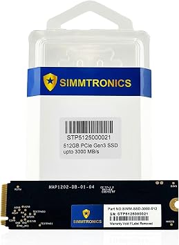 Simmtronics PCIe 3.0 NVMe M.2 SSD - 512GB | Up to 3500MB/s Read, 3000MB/s Write | DRAM Cache for Gaming, Content Creation & Productivity | Reliable 3D TLC NAND,