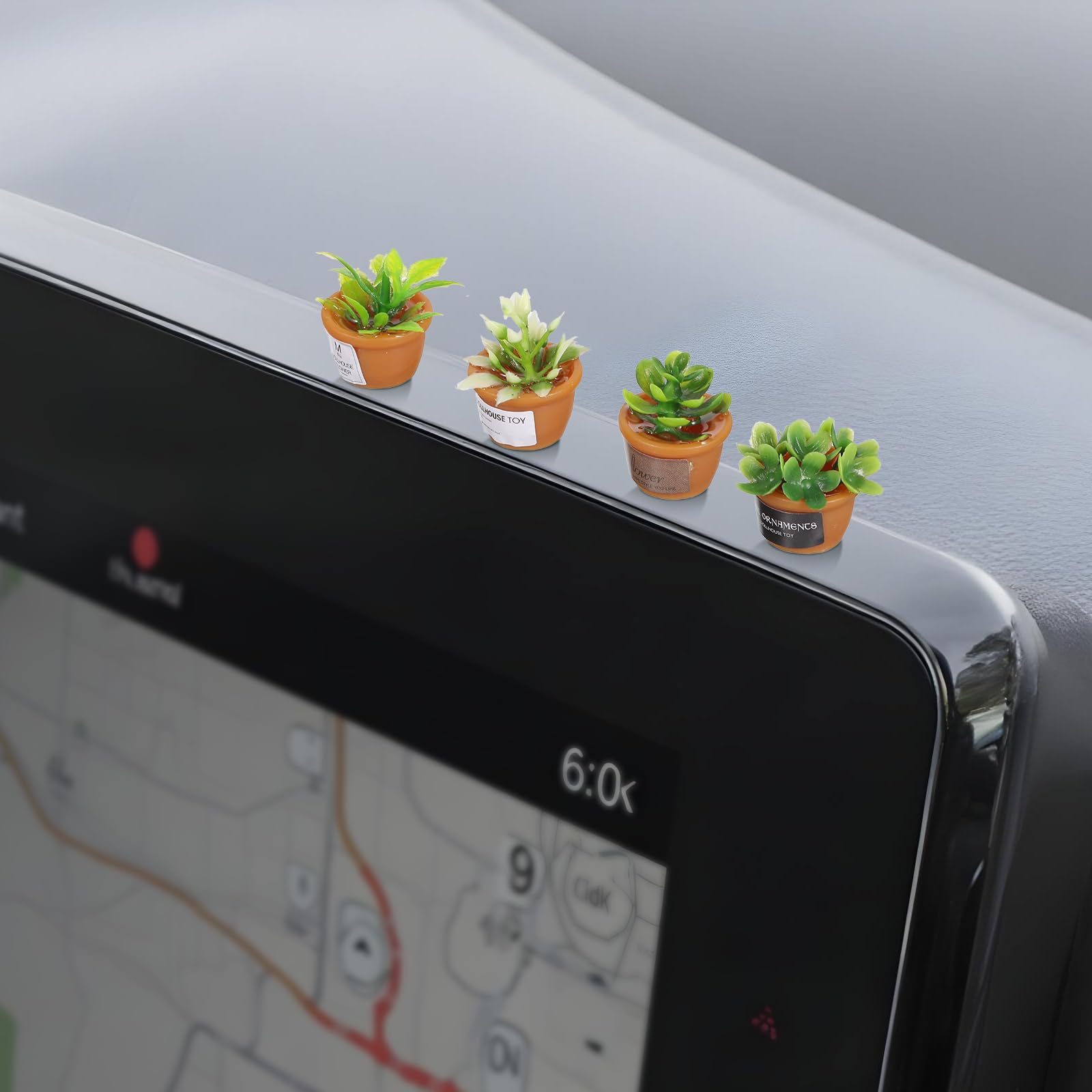 Photo 1 of [PARTIAL SET: 3PCS] WJIAAA Mini Car Plant Decor,4Pcs Cute Succulent Dashboard Decorations Mini Succulent Car Ornament Mirror Window Ornaments Table Home Decor for Dashboard Flower Pots