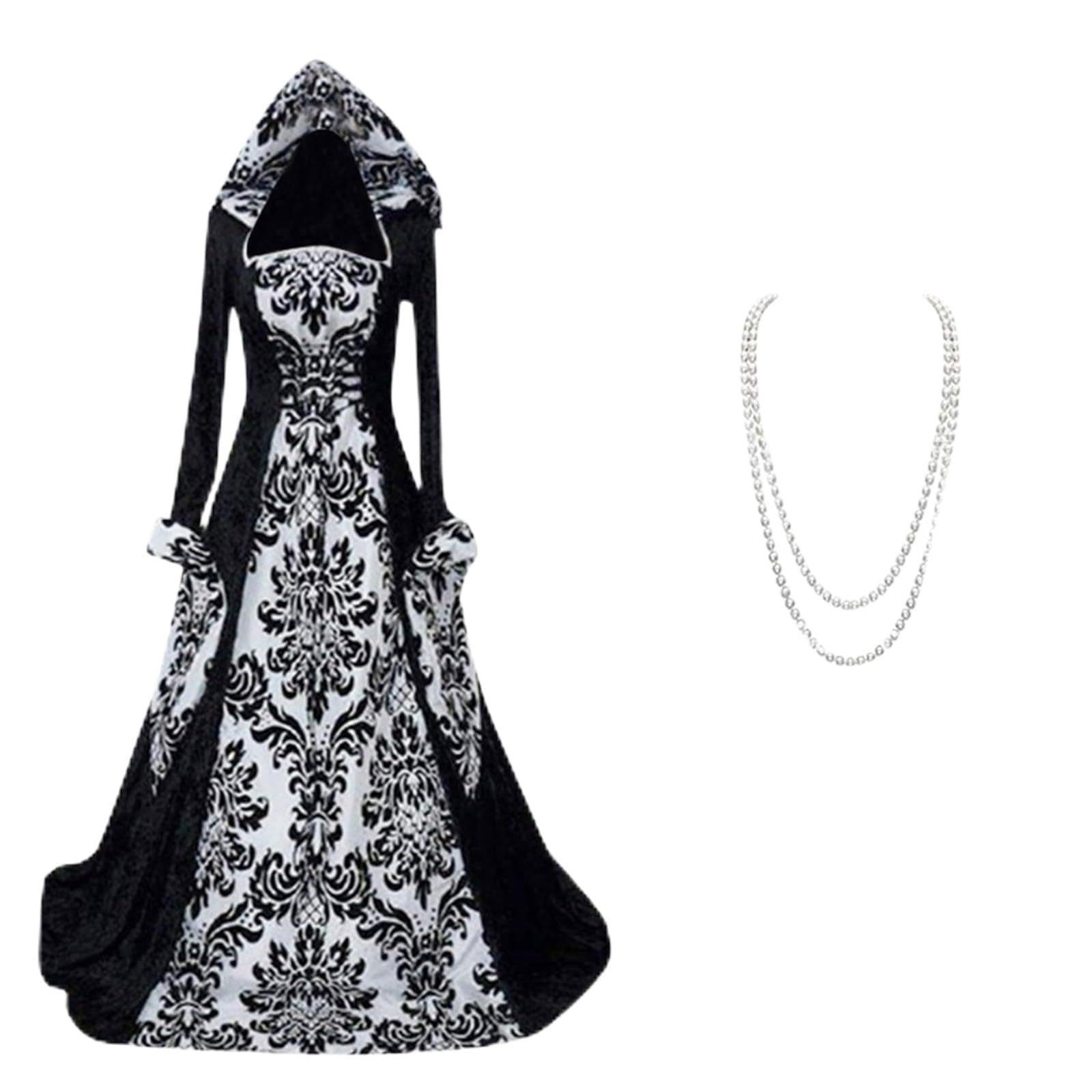 Robe Blanche Femme Pirate Corset – Costume Halloween Victorien Médiéval Reine Cosplay Longue Maxi Élégante