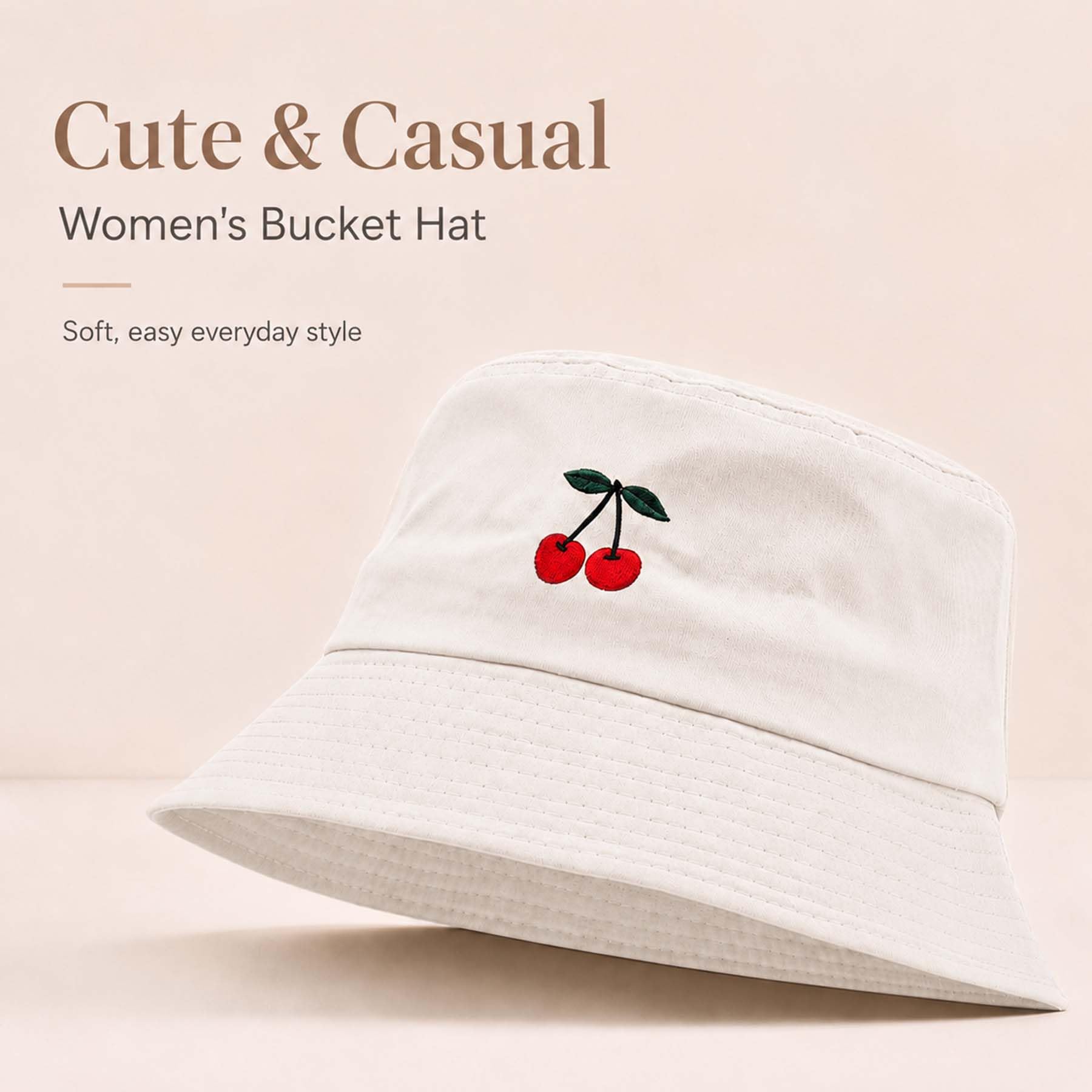 Feng Shui， Sombreros de Pescador para Mujer - Sombrero de Pescador con Bordado de Margaritas Sombrero de Pescador de Verano para Mujer Sombreros de Sol de Cubo de algodón Reversible Sombrero Plegable