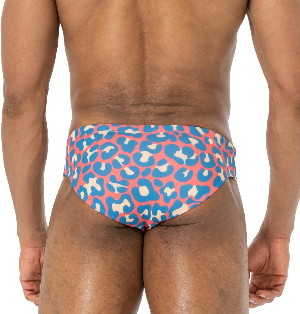 AIMPACT Mens Stripe Swim Briefs Retro Swimwear Sexy Bikini Swimsuit Print Bathing Suit - Image 2