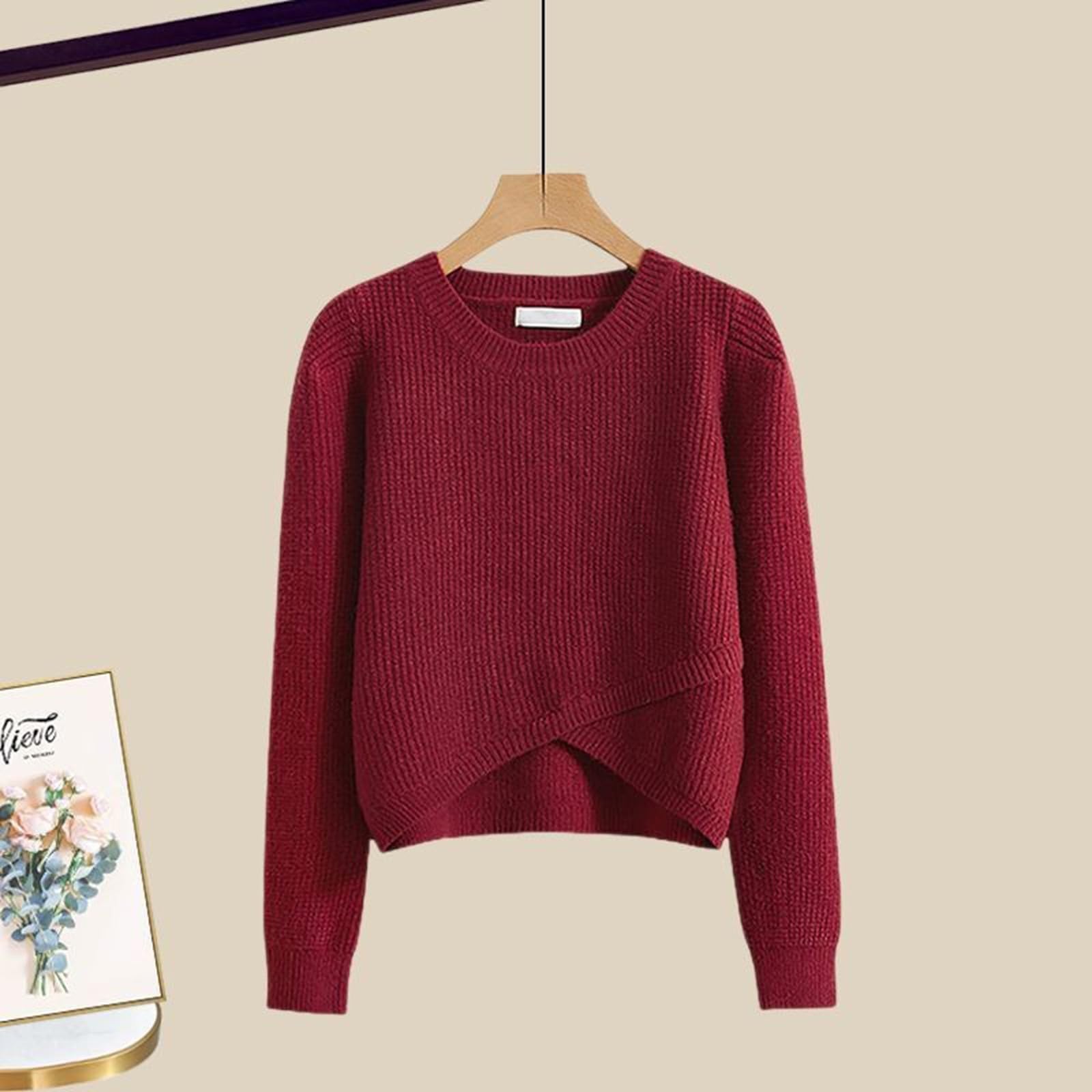 Top + Midi Bodycon 2 Pezzi - Completo Donna Due Pezzi Gonna Lunga Maglione Lavorato a Maglia Elegante Casual Tuta Moda Femminile