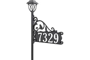 48" Yard Address Sign Post with Solar Light for Enhanced 911 Visibility