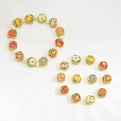 Vista 6 de Separador de flores, cuentas sueltas huecas tibetanas Yukfhgt 12 cuentas de aleación espaciador para la vida, diseño de bricolaje, joyería