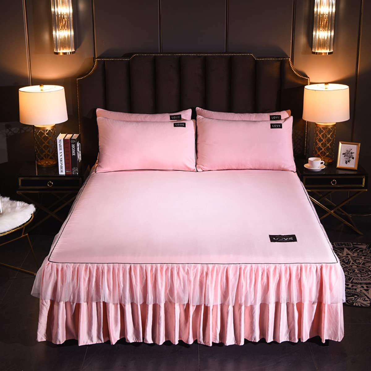 HOMEIDEAS 6-teiliges Bettwäsche Set Kingsize - Extra Weiche Microfaser, 1800 Serie, Grau