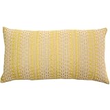 Yellow Backgamon Embroidery Pillow Cover
