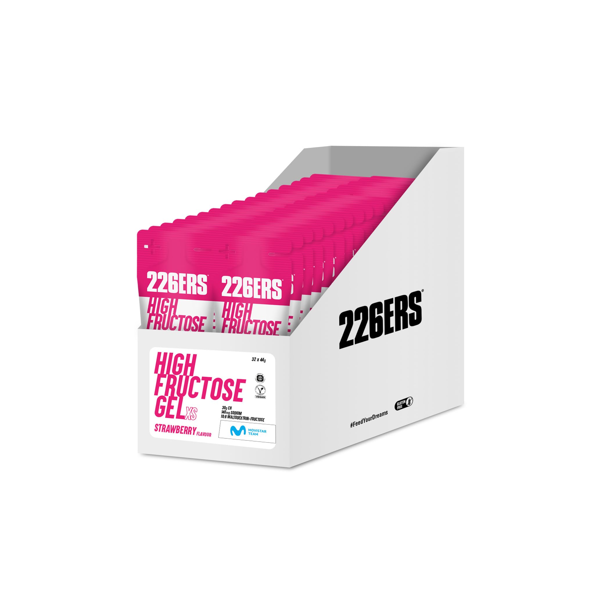 226ERS - High Fructose XS, Gel Energetico per Sportivi, con Maltodestrina e Fruttosio, Vegano e Senza Glutine, Apporto di Carboidrati, Gusto Fragola