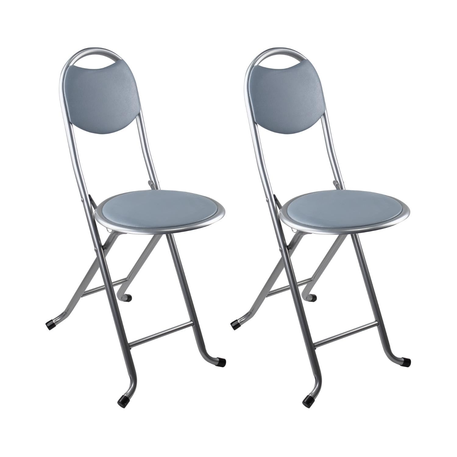 Pack 2 Taburetes Plegables con Respaldo 32x36x73.5cm 7house