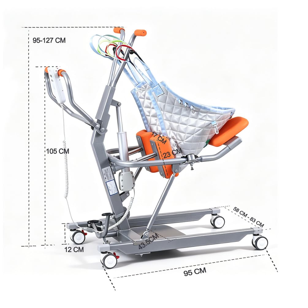 Sollevapazienti Elettrico Sit-Stand Per Disabili, 150 Kg | Poggiapiedi Con Cuscinetti Ergonomici Per Le Ginocchia E Sedile Sdoppiabile A 180°
