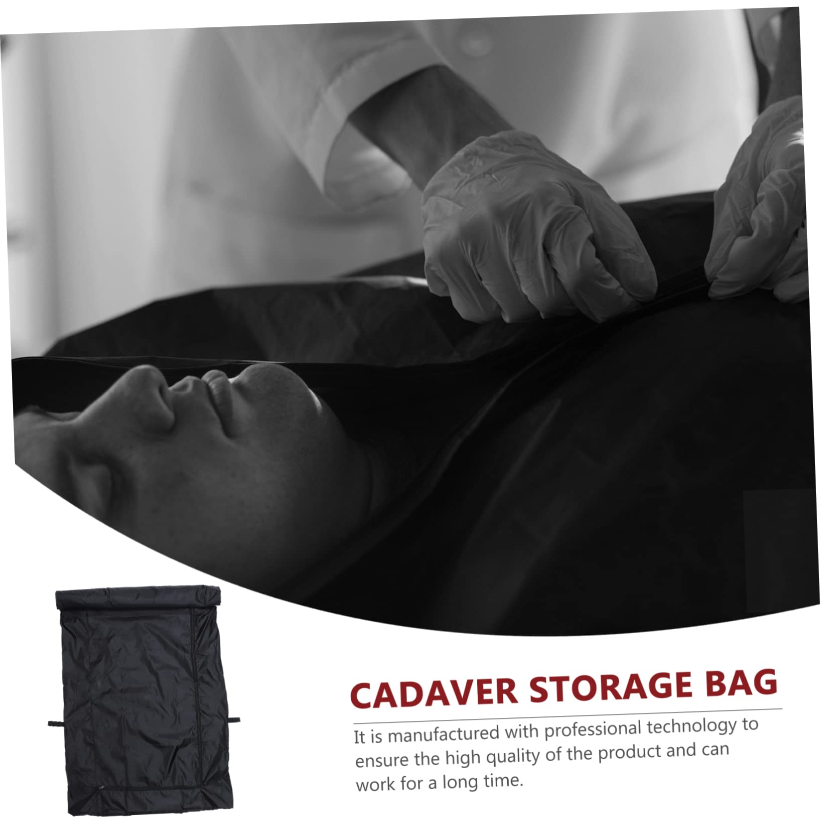 Bolsa Para Cadáveres Negra De Oxford, Resistente, y Antifugas, 1 Unidad Portátil Para Manipulación y Almacenamiento Seguros En Entornos Funerarios y Hospitalarios