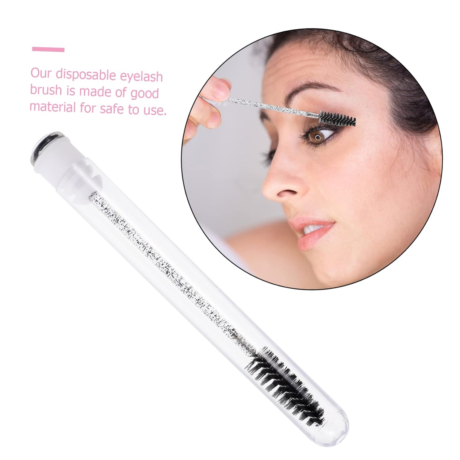 Gatuida 10pcs Disposable Mascara Brush Material Eyelash Brush for Women Travel Makeup Tools