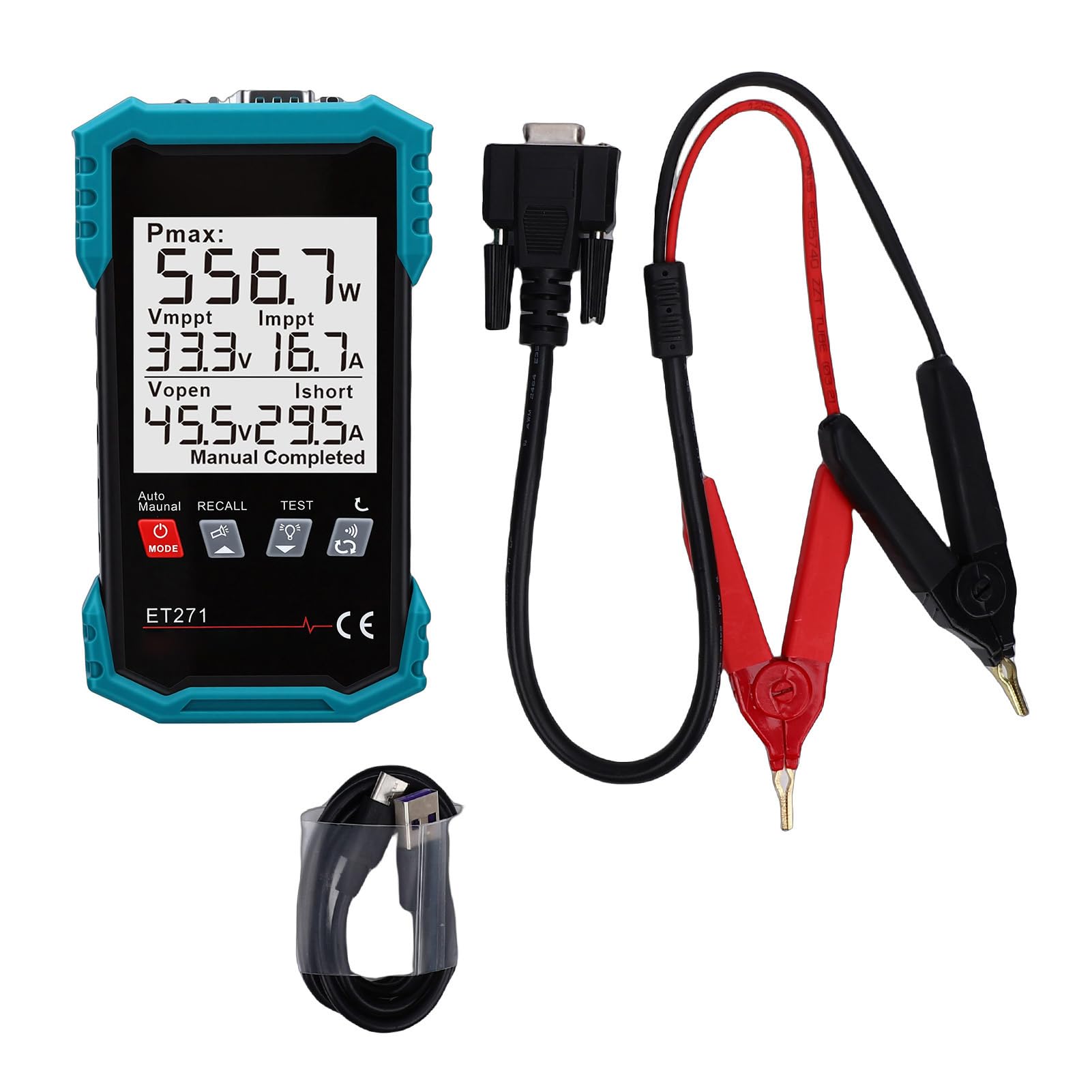 Ausla Tester per Pannelli Solari con Tracciamento MPPT, Analizzatore Fotovoltaico da 2000 W 90 V 40 A, Memorizzazione Dati LCD Retroilluminato, per Tecnici Solari Test Fotovoltaici Commerciali