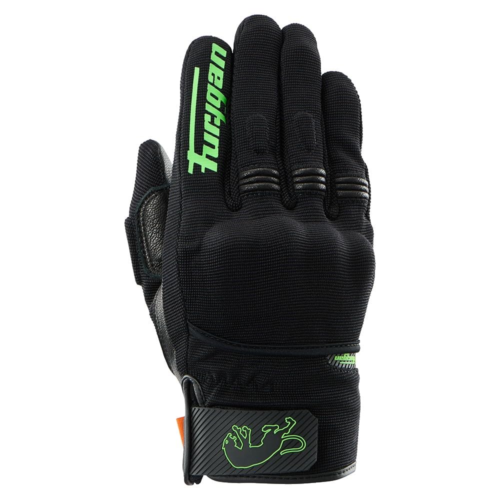 Furygan Jet D3O Evo - Gants Moto et Scooter Homme Été Homologués CE - Paume 100% Cuir - Textile Respirant - Tactile, Protection D3O