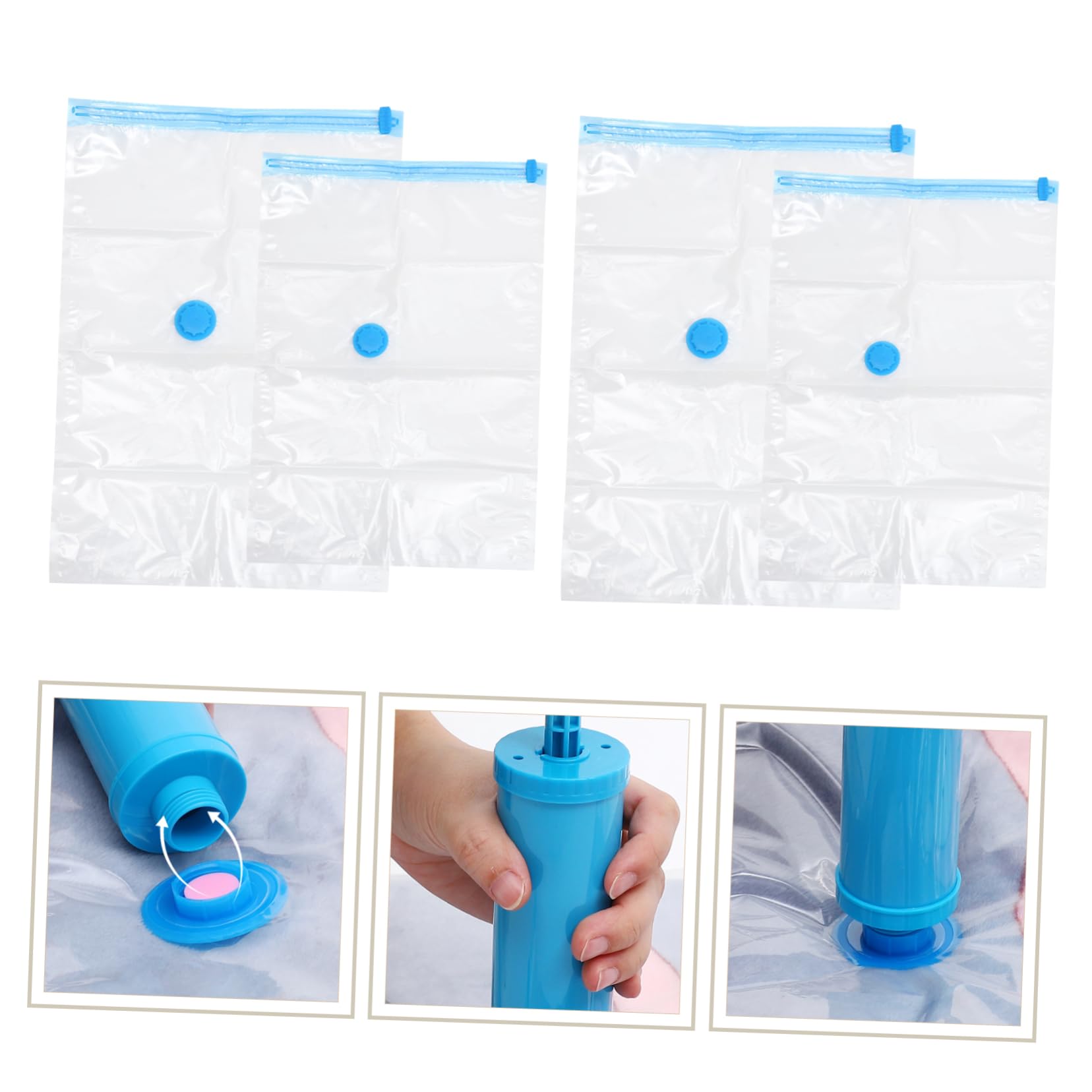 MAGICLULU Sacchetti Sottovuoto per Coperte e Cuscini, in Pa e Pe, con Pompa Manuale, Design di Compressione per Casa e Viaggio