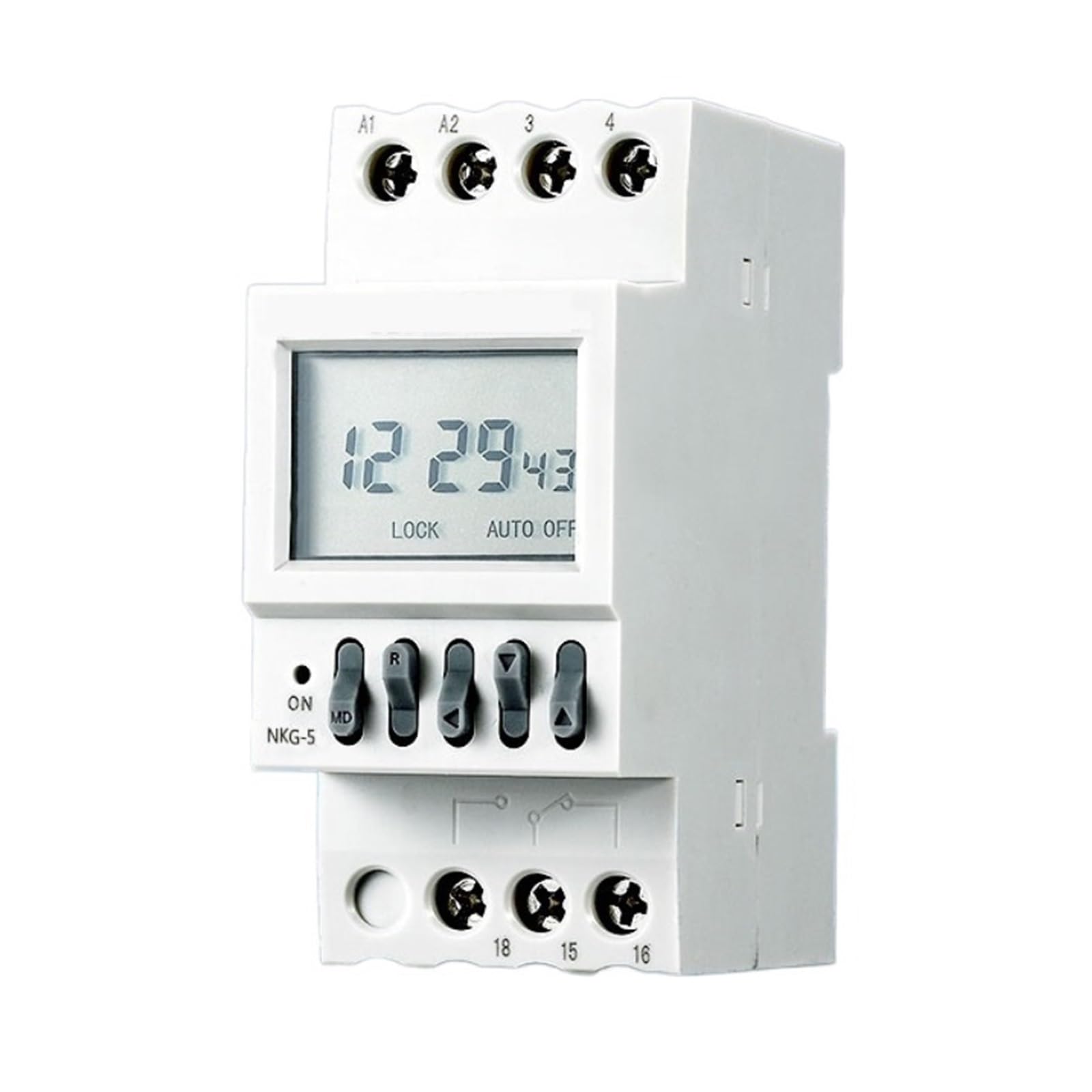Interrupteur horaire programmable NKG-1 relais temporisé 220V pour tableau électrique