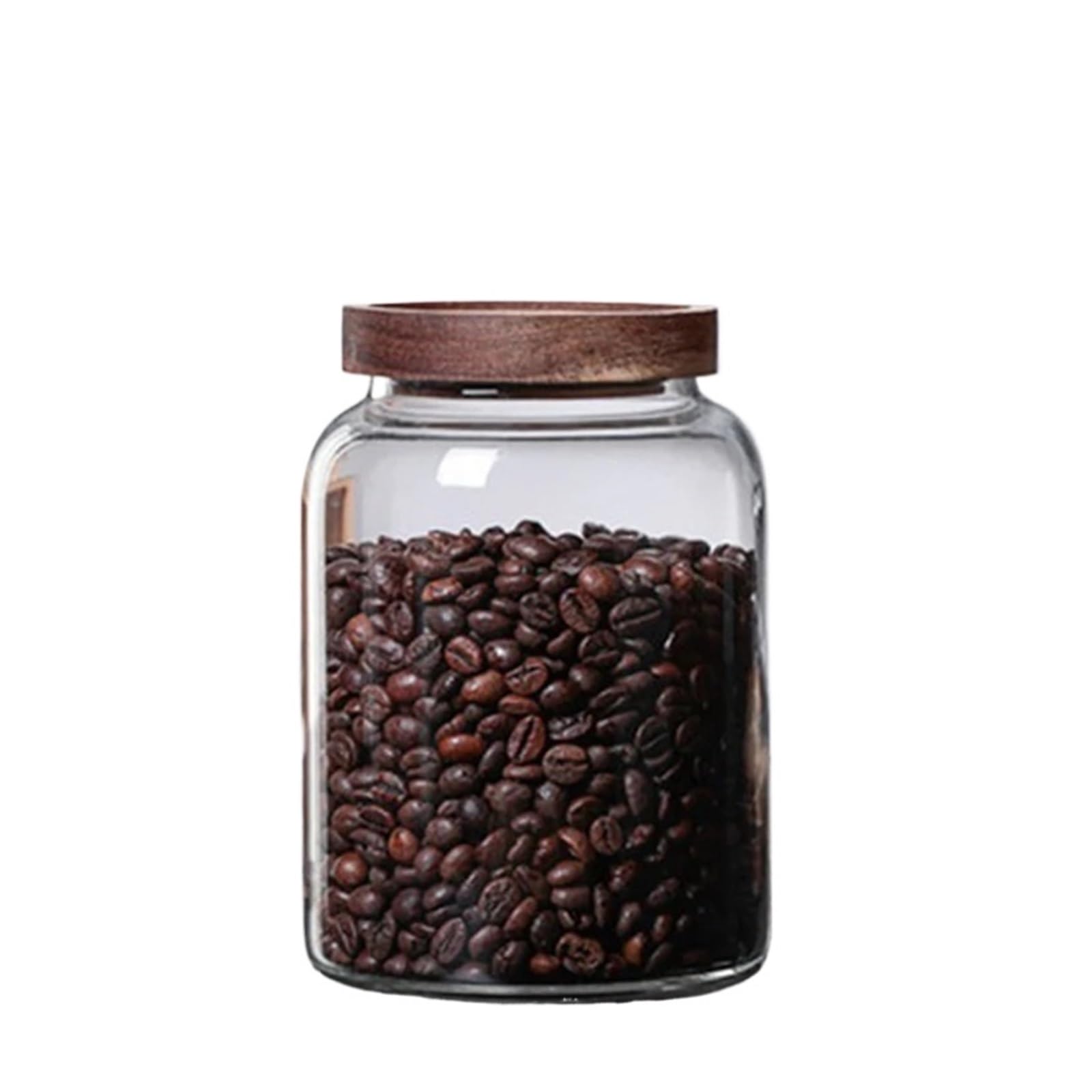 Kaffeebohnen Vakuumversiegelter Tank Transparente Vorratsgläser aus Glas for Lebensmittel Haushaltsluft Luftdichter Behälter Tee Kaffee Zuckerkanister für Kaffeebohnen, Zucker(1300ml)