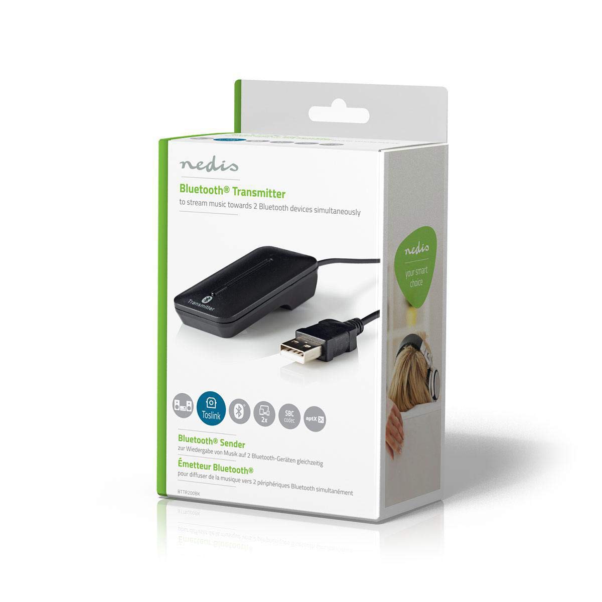 Nedis Transmisor de Audio Inalambri co Bluetooth® hasta 2