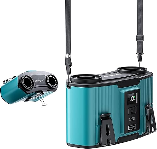 Miniatura 17 de Ventilador de cintura personal de 10000 mAh, clip recargable por USB para trabajar, 10 velocidades y enfriamiento 40H y prevención de golpes de