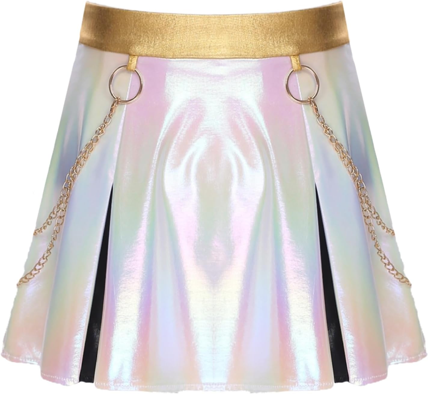Kids Girls Popular Singer Cosplay Costume Jazz Hip Hop Dance Skirts Shiny Metallic Mini Skirts