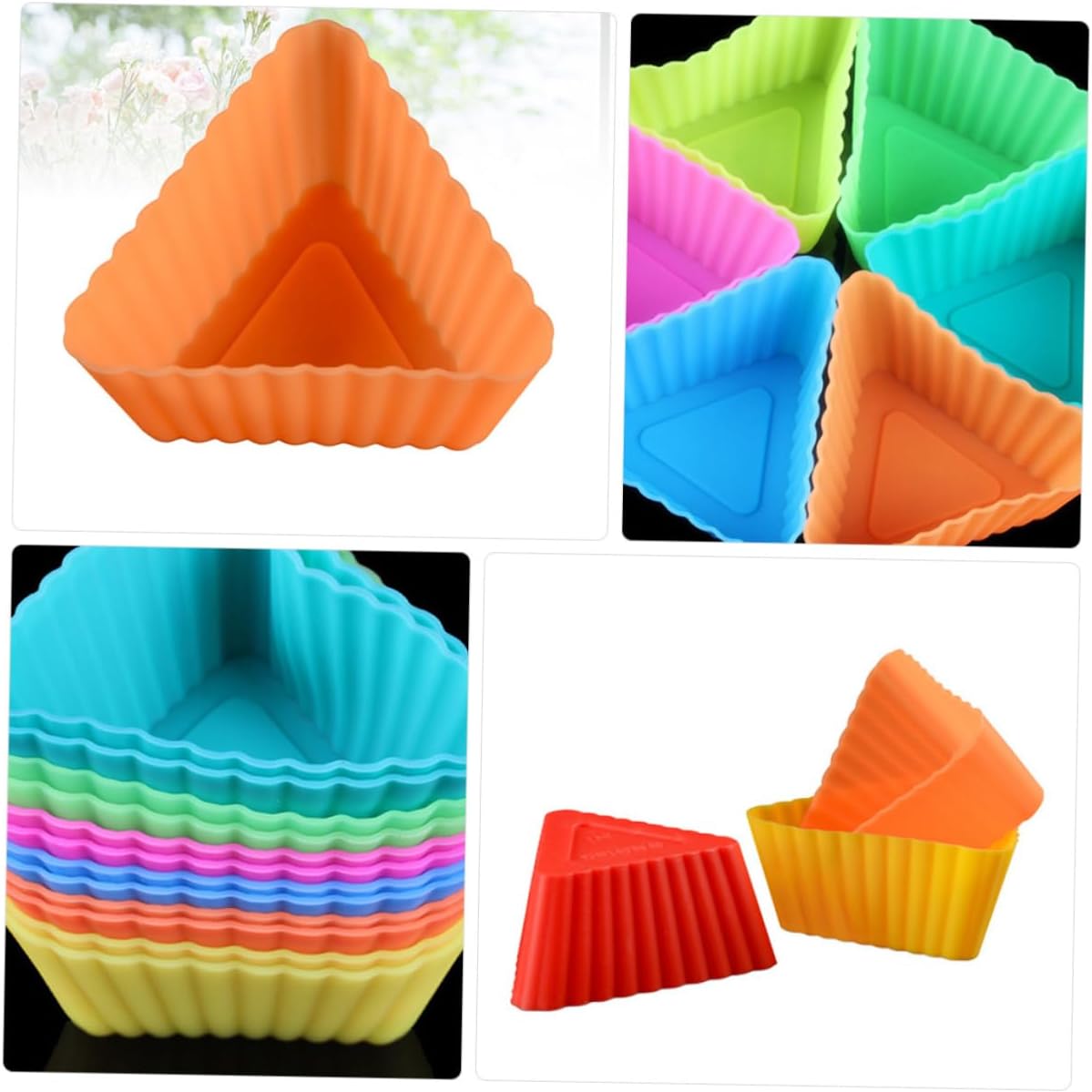 20pcs Triangle Muffin Cup Cupcake Liners Mold Diy Baking Mold Silicone Cake Molds Muffin Cupcake Mold Cake Baking Mold