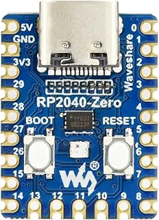 Waveshare RP2040-Zero(1pcs), Pico-Like MCU Board, Based on Raspberry Pi RP2040 Mini Version, Castellated Module Suitable for SMD Applications