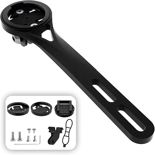 Soporte frontal para computadora de bicicleta, compatible con computadora Garmin Bike y cámaras de acción GoPro, aleación de aluminio, impermeable,