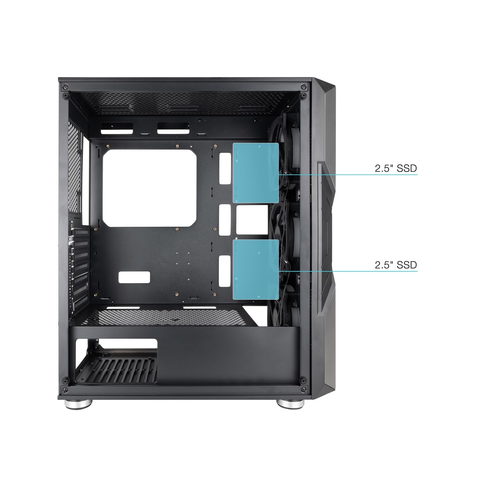 TOOQ TQGCC103-B - “NIGHTCITY” Caja Semitorre Gaming EATX/ATX/Micro-ATX/Mini-ITX, Cristal Templado, Panel Frontal con LED ARGB, Color Negro